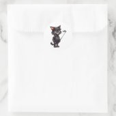 Black Cat Golf Ronde Sticker (Tas)