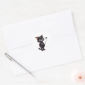 Black Cat Golf Ronde Sticker (Envelop)