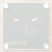 Black Cat grappig, aanpasbaar Glazen Onderzetter (Achterkant)