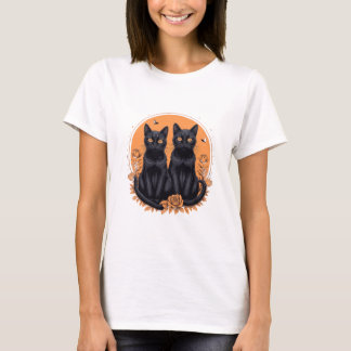 Black Cat Grappig Kattencadeau voor Crazy Girl T-shirt