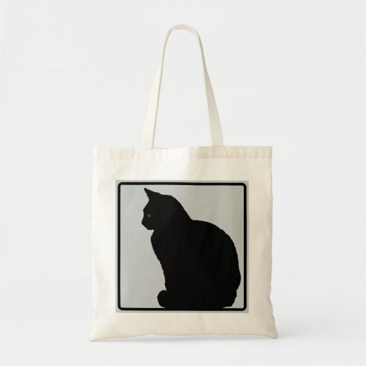 Black Cat Gray Tote Bag (Voorkant)