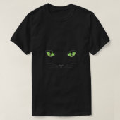Black Cat Green Eyes Cat Face T-shirt (Design voorkant)