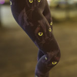 Black Cat Green Eyes Pattern-Leggings Leggings<br><div class="desc">Een zwarte kat met groene ogen. Kunstwerk gebaseerd op mijn zwarte kat waar ik erg van hou</div>