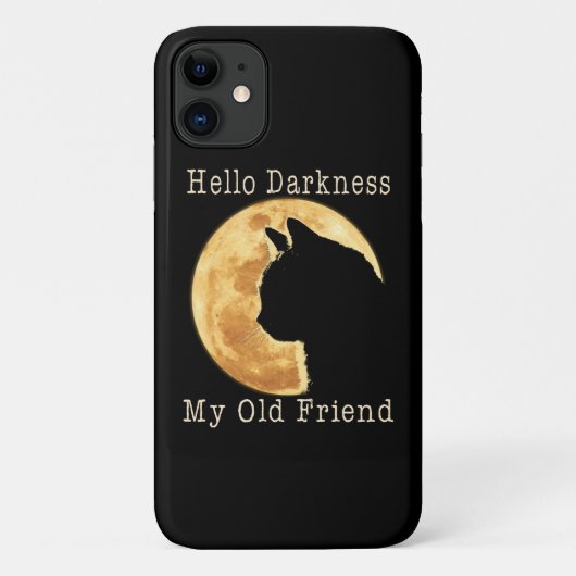 Black Cat Hallo Darkness My Old Friend Case-Mate iPhone Case (Achterkant)