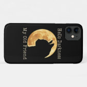 Black Cat Hallo Darkness My Old Friend Case-Mate iPhone Case (Achterkant (horizontaal))