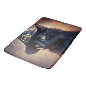 Black Cat Halloween Badmat (Gekanteld)