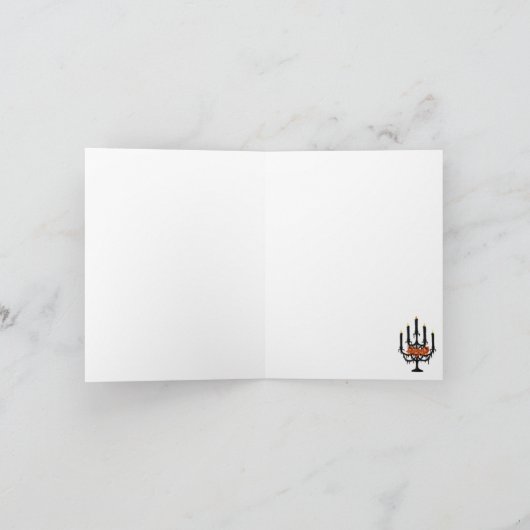 Black Cat Halloween Bedankkaart (Binnen)