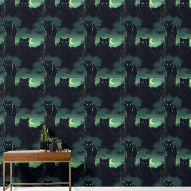 Black Cat Halloween Behang (Hal)