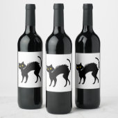 Black Cat Halloween - Black Cats T-Shirt Wijn Etiket (Flessen)