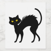 Black Cat Halloween - Black Cats T-Shirt Wijn Etiket (Enkel label)