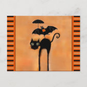 Black Cat Halloween Briefkaart (Voorkant)