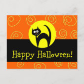 Black Cat Halloween Briefkaart (Voorkant)