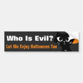 Black Cat Halloween Bumpersticker (Voorkant)