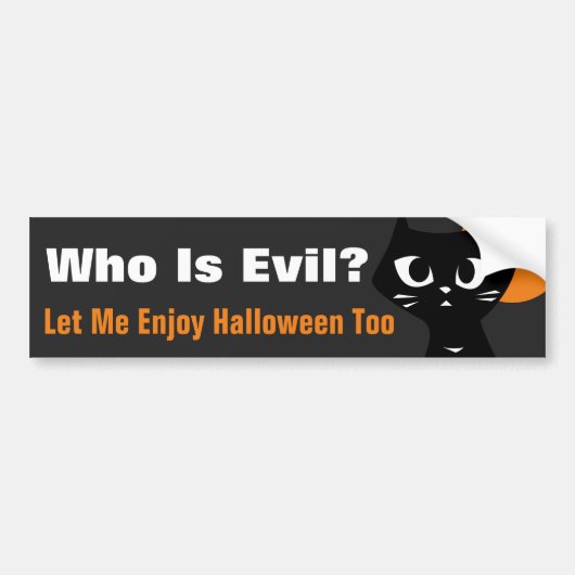 Black Cat Halloween Bumpersticker (Voorkant)