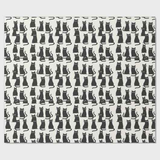 Black Cat Halloween Cadeaupapier (Vlak)