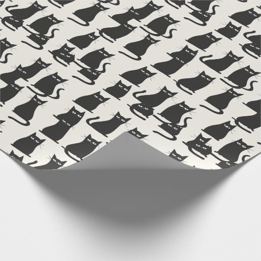 Black Cat Halloween Cadeaupapier (Hoek)