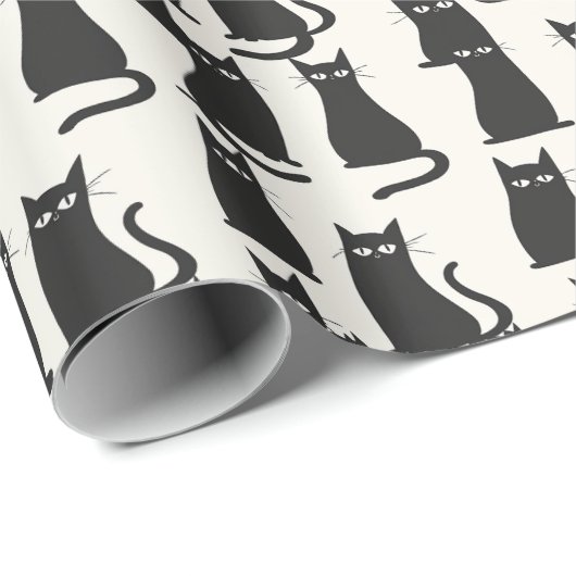 Black Cat Halloween Cadeaupapier (Rol Hoek)