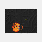 Black Cat Halloween Candy Pumpkin Bag Sweet Lollip Fleece Deken (Voorkant (Horizontaal))
