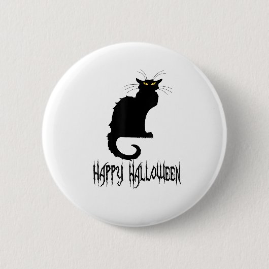 Black Cat Halloween, Costume Idea, Party, Plus si Ronde Button 5,7 Cm (Voorkant)