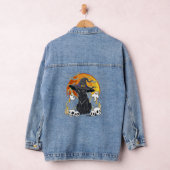 Black Cat Halloween Denim Jacket (Hangar)
