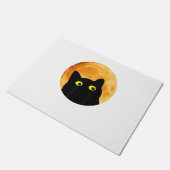 Black Cat Halloween Design Funny Cat Halloween Deurmat (Schuin)