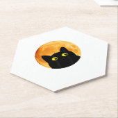 Black Cat Halloween Design Funny Cat Halloween Kartonnen Onderzetters (Schuin)