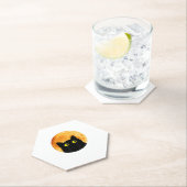 Black Cat Halloween Design Funny Cat Halloween Kartonnen Onderzetters (Insitu)