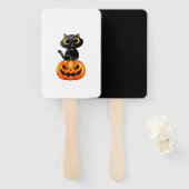 Black Cat Halloween Design � Spooky Pumpkin Art fo Handwaaier (Voorkant en achterkant)
