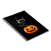 Black Cat Halloween Design – Spooky Pumpkin Art vo Notitieboek (Rechterzijde)