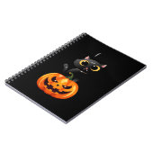 Black Cat Halloween Design – Spooky Pumpkin Art vo Notitieboek (Linkerzijde)