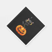 Black Cat Halloween Design – Spooky Pumpkin Art vo Servet (Hoek)