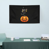 Black Cat Halloween Design – Spooky Pumpkin Art vo Spandoek (Beurs)