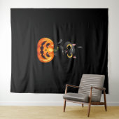 Black Cat Halloween Design – Spooky Pumpkin Art vo Wandkleed (In Situ (horizontaal))