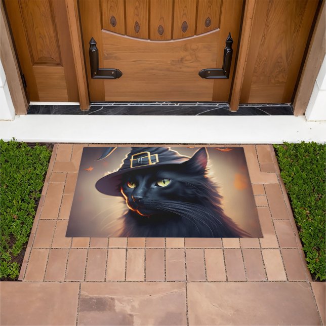 Black Cat Halloween Deurmat (Buiten)