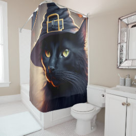 Black Cat Halloween Douchegordijn