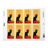 BLACK CAT HALLOWEEN FEest PARTY MONOGRAM Etiket (Full Sheet)
