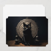 Black Cat Halloween Feestdagenkaart (Voorkant / Achterkant)