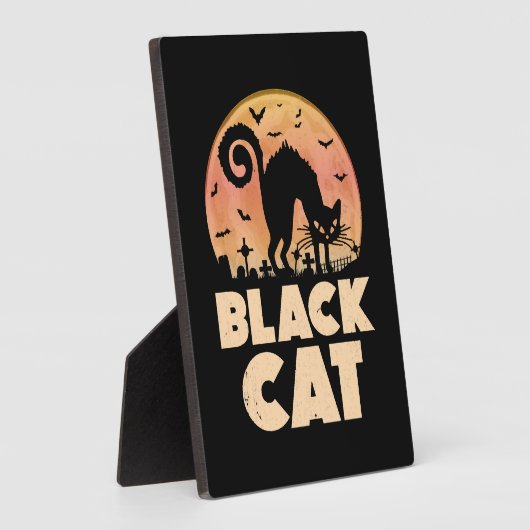 Black Cat Halloween Fotoplaat (Zijkant)