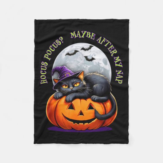 Black Cat Halloween Funny Pumpkin Costume Gift  Fleece Deken (Voorkant)