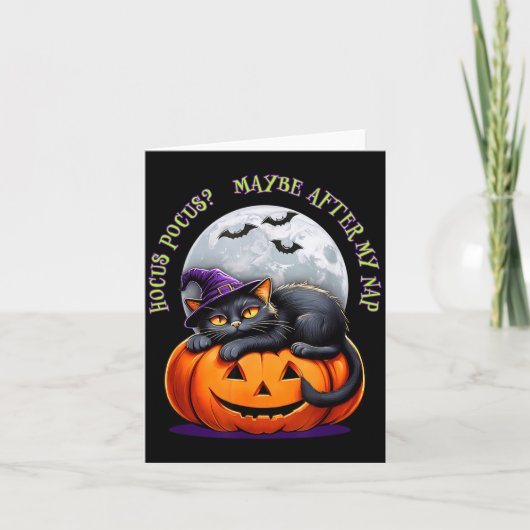 Black Cat Halloween Funny Pumpkin Costume Gift  Kaart (Voorkant)