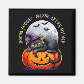 Black Cat Halloween Funny Pumpkin Costume Gift  Magneet (Voorkant)