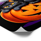 Black Cat Halloween Funny Pumpkin Costume Gift  Poster (Hoek)