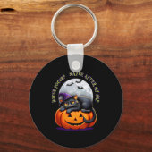Black Cat Halloween Funny Pumpkin Costume Gift  Sleutelhanger (Voorkant)