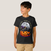 Black Cat Halloween Funny Pumpkin Costume Gift T-shirt (Voorkant volledig)