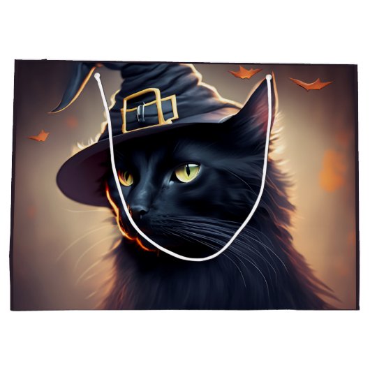 Black Cat Halloween Groot Cadeauzakje (Achterkant)