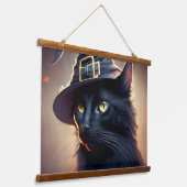 Black Cat Halloween Hangend Wandkleed (Gebogen)