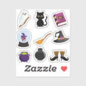 Black Cat Halloween Heksen Sticker (Vel)