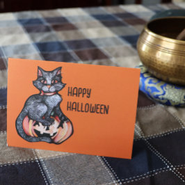 Black Cat Halloween Jack O lantaarn Kaart