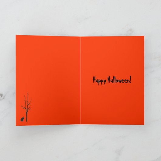 Black Cat Halloween Kaart (Binnen)