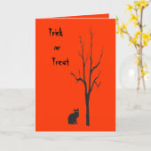 Black Cat Halloween Kaart (Gele Bloem)